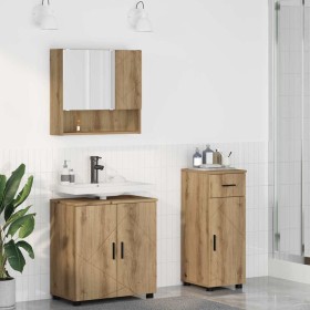 Juego de muebles de baño 3 pcs Roble artisan 61 x 35 x 64 cm