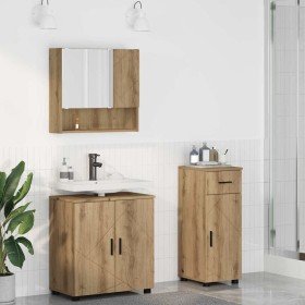 Juego de muebles de baño 3 pcs Roble artisan 61 x 35 x 64 cm