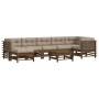 Gartenmöbel-Set 8-teilig und honigbraune Massivholzkissen von vidaXL, Gartensets - Ref: Foro24-3185881, Preis: 897,23 €, Raba...