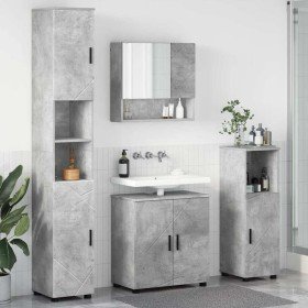 Juego de muebles de baño 4 pcs Gris hormigón 61 x 35 x 64 cm