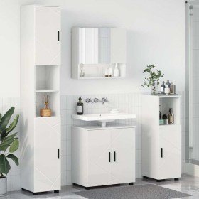 Juego de muebles de baño 4 pcs Blanco brillante 61 x 35 x 64 cm