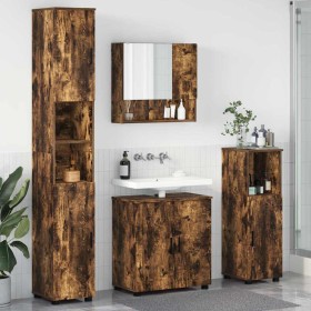 Juego de muebles de baño 4 pcs Roble ahumado 61 x 35 x 64 cm