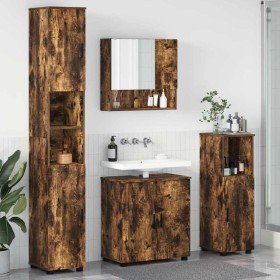 Juego de muebles de baño 4 pcs Roble ahumado 61 x 35 x 64 cm
