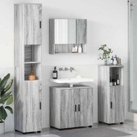 Juego de muebles de baño 4 pcs Gris sonoma 61 x 35 x 64 cm