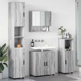 Juego de muebles de baño 4 pcs Gris sonoma 61 x 35 x 64 cm