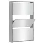 Shoe rack and mirror cabinet 3 levels gray Sonoma 63x17x102.5 cm by vidaXL, Shoe racks and shoe organizers - Ref: Foro24-3426...