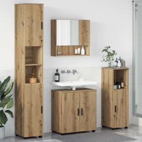 Juego de muebles de baño 4 pcs Roble artisan 61 x 35 x 64 cm