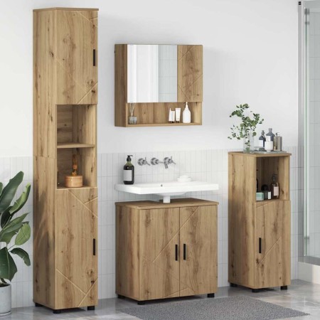 Juego de muebles de baño 4 pcs Roble artisan 61 x 35 x 64 cm