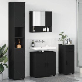 Juego de muebles de baño con cajón 4 pcs Negro 61 x 35 x 64 cm