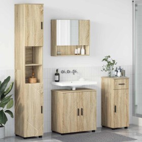 Juego de muebles de baño 4 pcs Roble Sonoma 61 x 35 x 64 cm