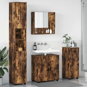 Juego de muebles de baño 4 pcs Roble ahumado 61 x 35 x 64 cm