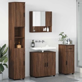 Juego de muebles de baño 4 pcs Marrón roble 61 x 35 x 64 cm