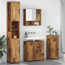 Juego de muebles de baño 4 pcs Madera vieja 61 x 35 x 64 cm