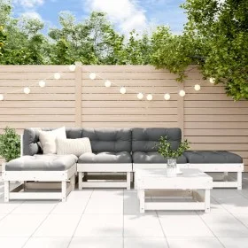 6-piece garden furniture set with solid white wood cushions by vidaXL, Garden sets - Ref: Foro24-3185893, Price: 458,42 €, Di...