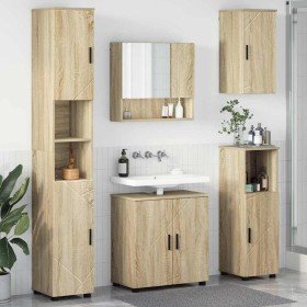 Juego de muebles de baño 5 pcs Roble Sonoma 61 x 35 x 64 cm