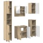 Juego de muebles de baño 5 pcs Roble Sonoma 61 x 35 x 64 cm