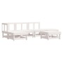 6-teiliges Gartenmöbel-Set und Kissen Massivholz weiß von vidaXL, Gartensets - Ref: Foro24-3185893, Preis: 470,47 €, Rabatt: %
