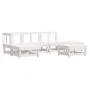 Juego de muebles jardín 6 piezas y cojines madera maciza blanco de vidaXL, Conjuntos de jardín - Ref: Foro24-3185893, Precio:...