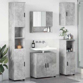 Juego de muebles de baño 5 pcs Gris hormigón 61 x 35 x 64 cm