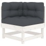 6-piece garden furniture set with solid white wood cushions by vidaXL, Garden sets - Ref: Foro24-3185893, Price: 470,47 €, Di...