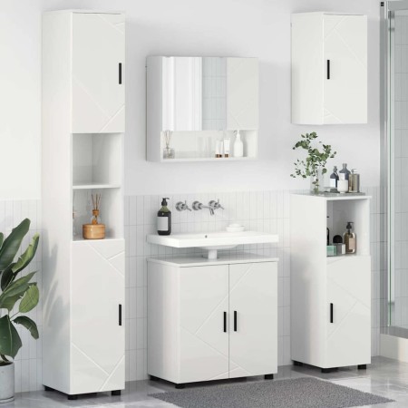Juego de muebles de baño 5 pcs Blanco brillante 61 x 35 x 64 cm