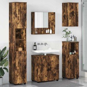 Juego de muebles de baño 5 pcs Roble ahumado 61 x 35 x 64 cm