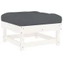 Juego de muebles jardín 6 piezas y cojines madera maciza blanco de vidaXL, Conjuntos de jardín - Ref: Foro24-3185893, Precio:...