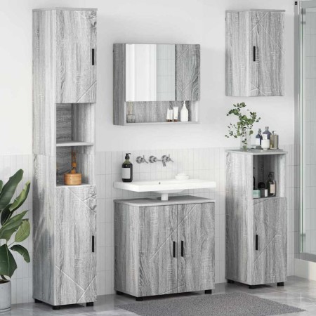 Juego de muebles de baño 5 pcs Gris sonoma 61 x 35 x 64 cm