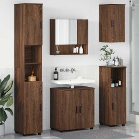 Juego de muebles de baño 5 pcs Marrón roble 61 x 35 x 64 cm
