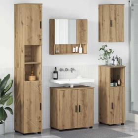Juego de muebles de baño 5 pcs Roble artisan 61 x 35 x 64 cm
