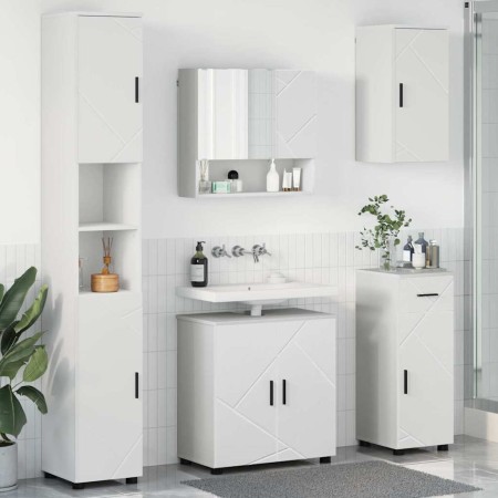 Juego de muebles de baño con cajón 5 pcs Blanco 61 x 35 x 64 cm