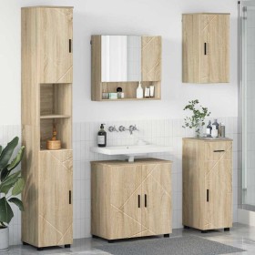 Juego de muebles de baño 5 pcs Roble Sonoma 61 x 35 x 64 cm