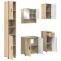 Juego de muebles de baño 5 pcs Roble Sonoma 61 x 35 x 64 cm
