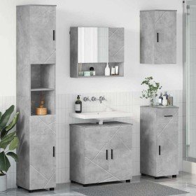 Juego de muebles de baño 5 pcs Gris hormigón 61 x 35 x 64 cm