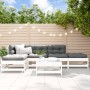6-teiliges Gartenmöbel-Set und Kissen Massivholz weiß von vidaXL, Gartensets - Ref: Foro24-3185900, Preis: 467,71 €, Rabatt: %