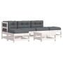 6-piece garden furniture set with solid white wood cushions by vidaXL, Garden sets - Ref: Foro24-3185900, Price: 467,71 €, Di...