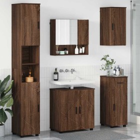 Juego de muebles de baño 5 pcs Marrón roble 61 x 35 x 64 cm