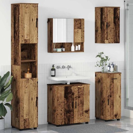 Juego de muebles de baño 5 pcs Madera vieja 61 x 35 x 64 cm