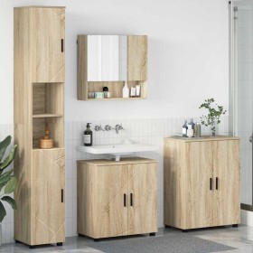 Juego de muebles de baño 4 pcs Roble Sonoma 61 x 35 x 64 cm