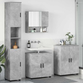 Juego de muebles de baño 4 pcs Gris hormigón 61 x 35 x 64 cm