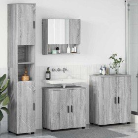 Juego de muebles de baño 4 pcs Gris sonoma 61 x 35 x 64 cm