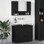 Juego de muebles de baño 2 pcs Negro 76.5 x 35 x 64 cm