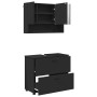 Juego de muebles de baño 2 pcs Negro 76.5 x 35 x 64 cm