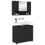Juego de muebles de baño 2 pcs Negro 76.5 x 35 x 64 cm