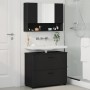 Juego de muebles de baño 2 pcs Negro 76.5 x 35 x 64 cm