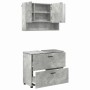 Juego de muebles de baño 2 pcs Gris hormigón 76.5 x 35 x 64 cm