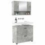 Juego de muebles de baño 2 pcs Gris hormigón 76.5 x 35 x 64 cm