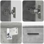 Juego de muebles de baño 2 pcs Gris hormigón 76.5 x 35 x 64 cm