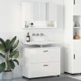 Juego de muebles de baño con cajón 2 pcs Blanco brillante