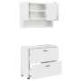 Juego de muebles de baño con cajón 2 pcs Blanco brillante